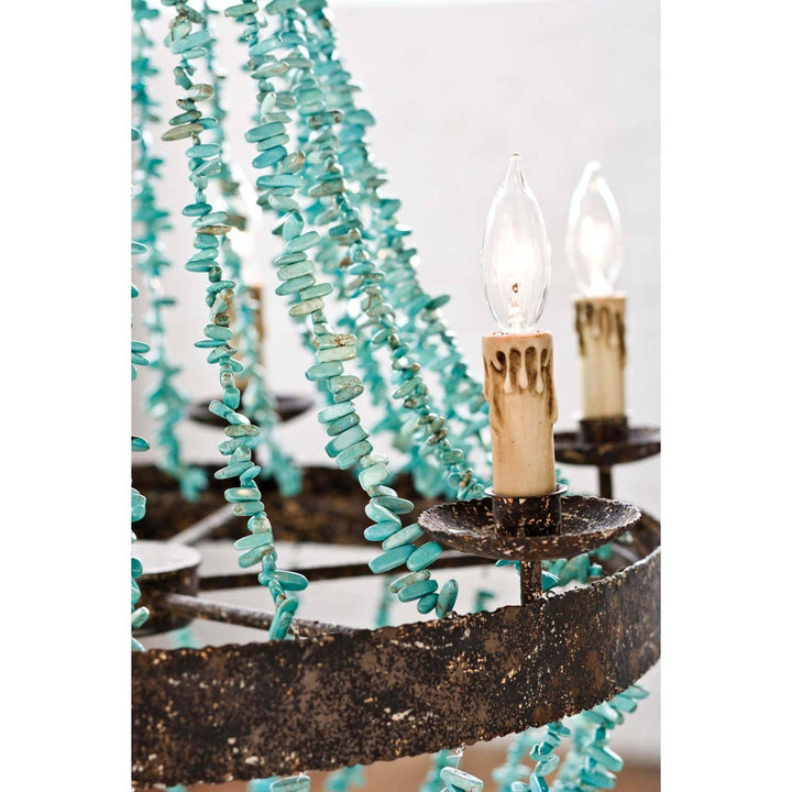 Beaded Turquoise Chandelier-Regina Andrew Design-RAD-16-1012-Chandeliers-5-France and Son