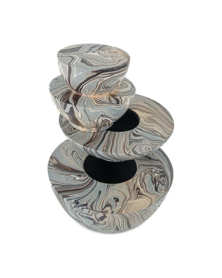 Boxes Marbleized Stacking Box Set of 3