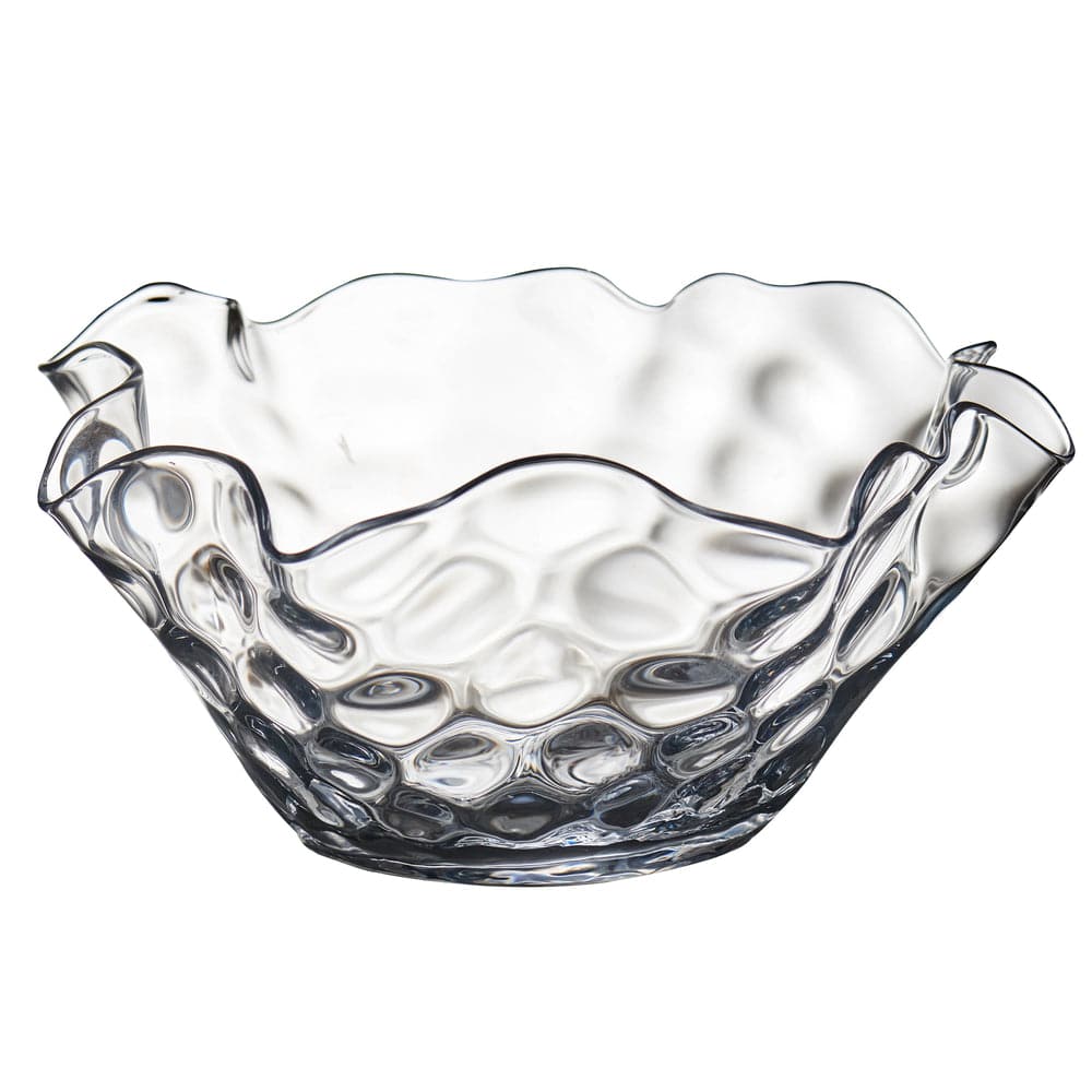 Pam Clear Dimpled Bowl with Wavy Top, Large-ABIGAILS-ABIGAILS-164586-Bowls-1-France and Son