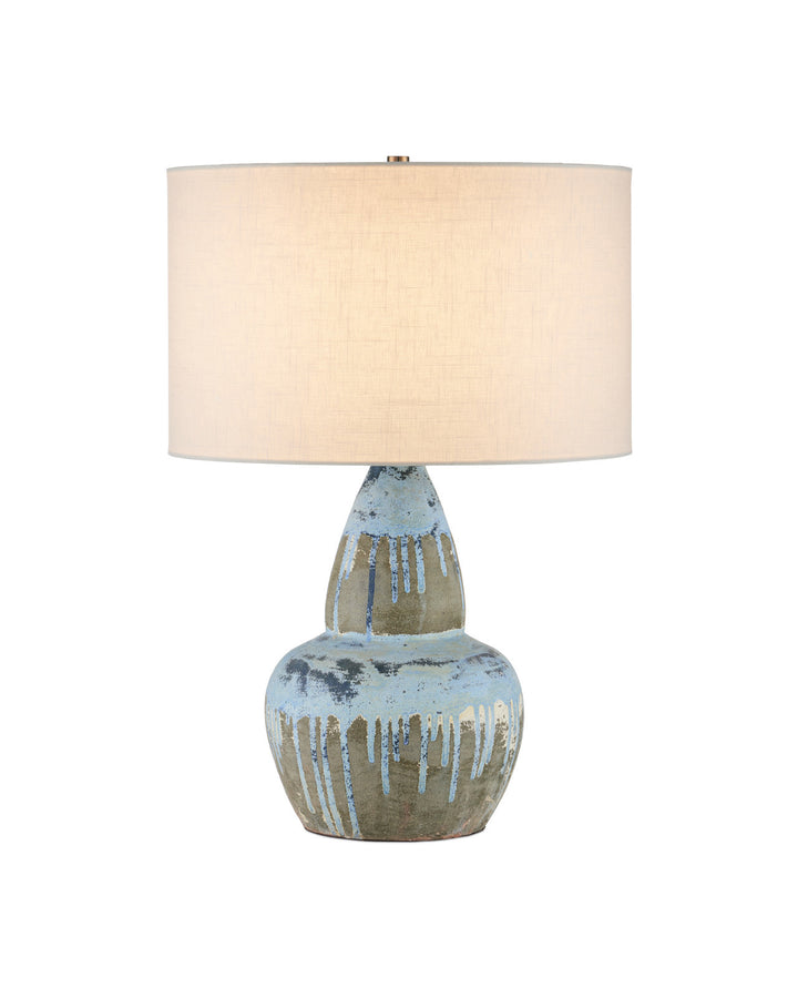 Catania Antique Blue Drip Gourd Table Lamp