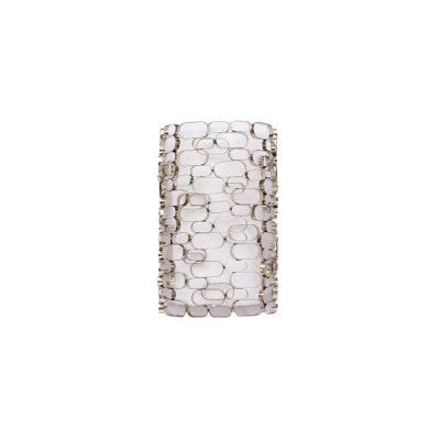 Ventura Blvd. Collection Collection Polish Nickel Oval Pattern / White Slik Shade Wall Sconce White 2