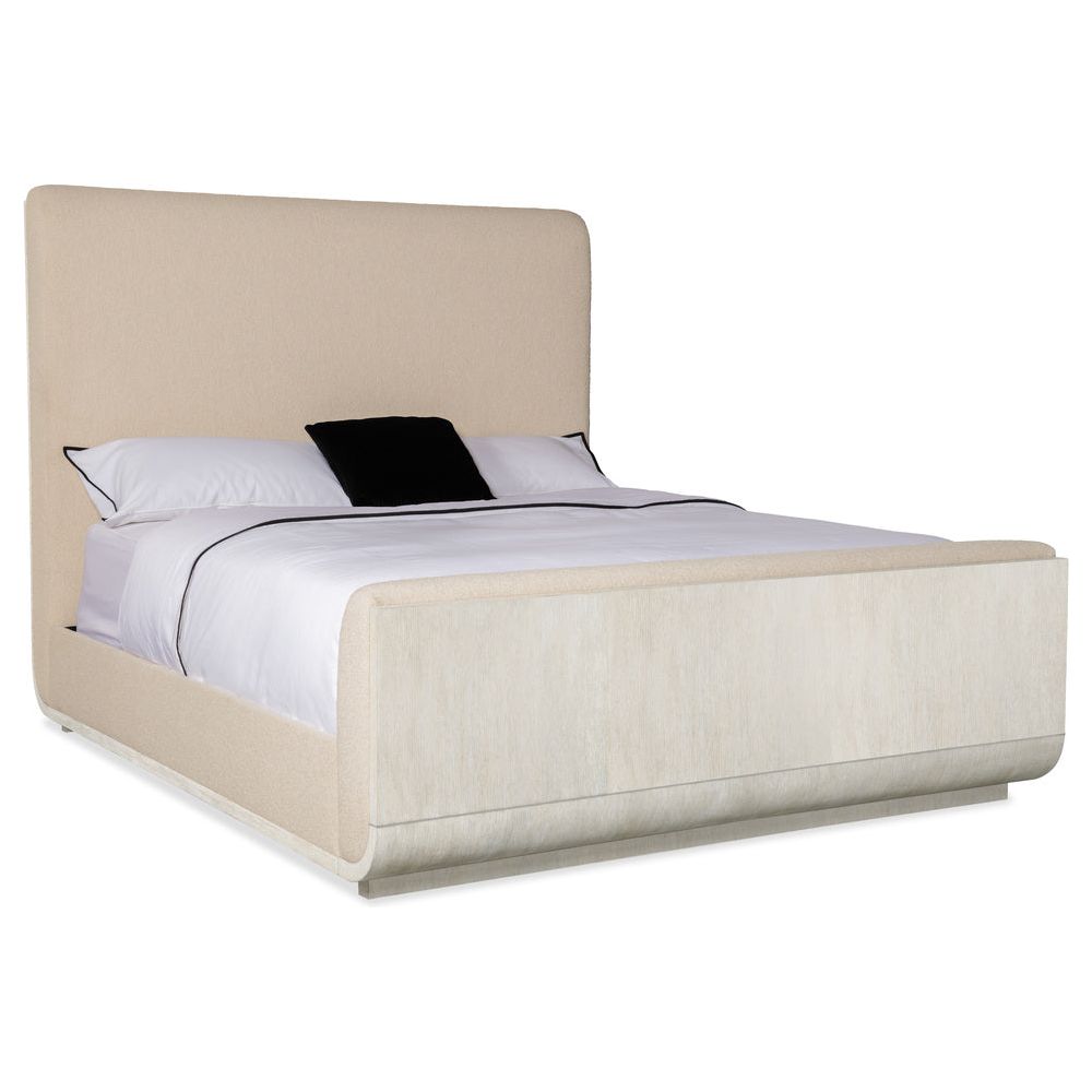Beds Modern Mood Cal King Upholstered Panel Bed - Light Wood