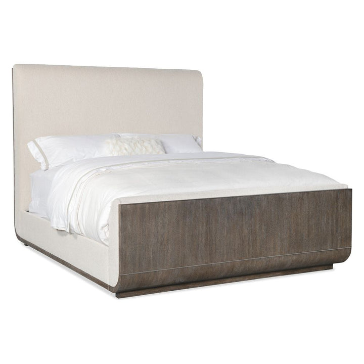 Beds Modern Mood King Upholstered Panel Bed - Dark Wood