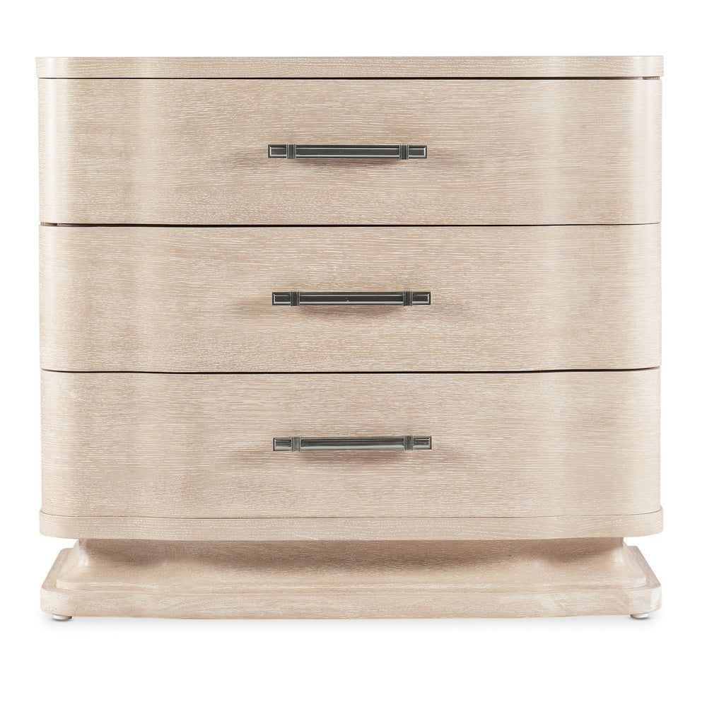 Dressers & Chests Chic Three Drawer Nightstand - Natural Silver Brown - Wood