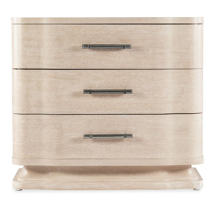 Dressers & Chests Chic Three Drawer Nightstand - Natural Silver Brown - Wood