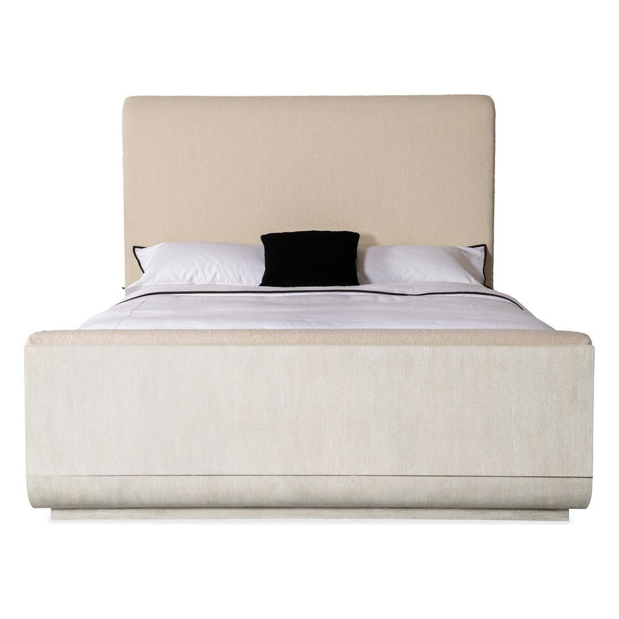 Beds Modern Mood King Upholstered Panel Bed - Light Wood