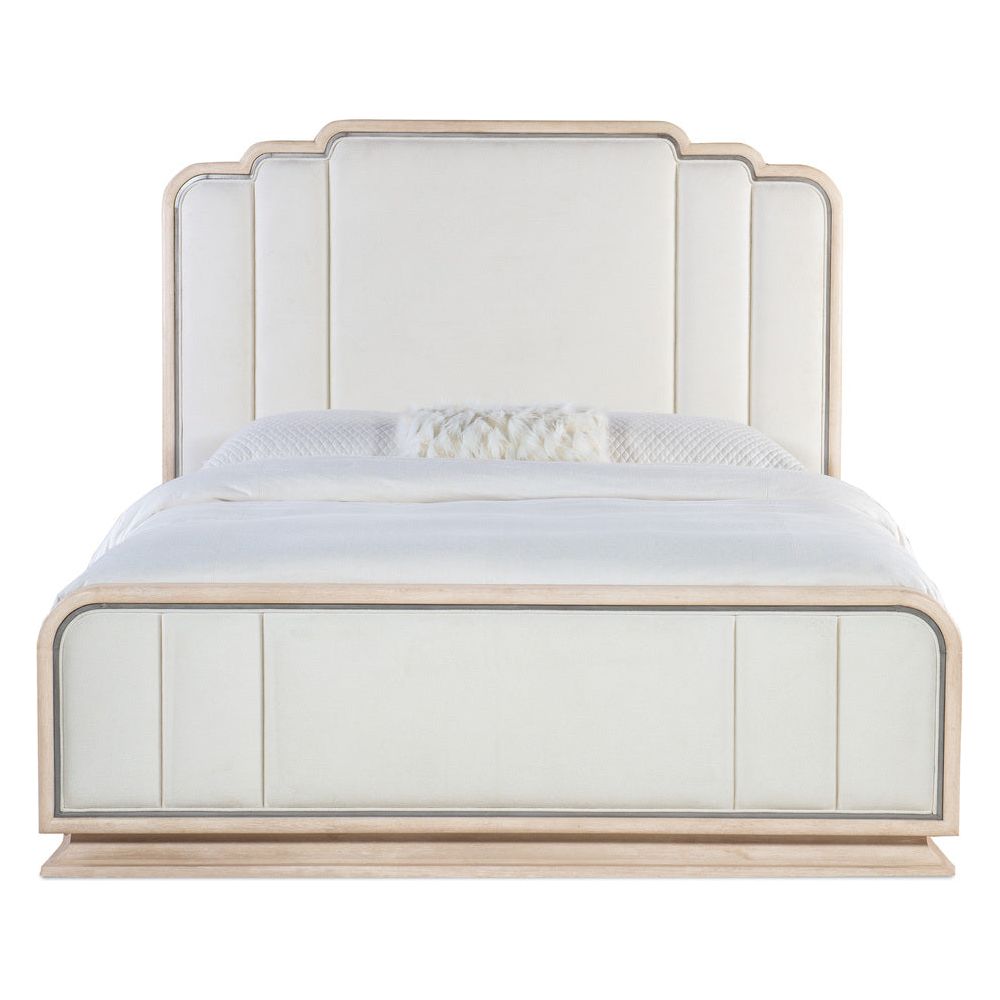 Beds Nouveau Chic Cal King Upholstered Bed - Light Wood