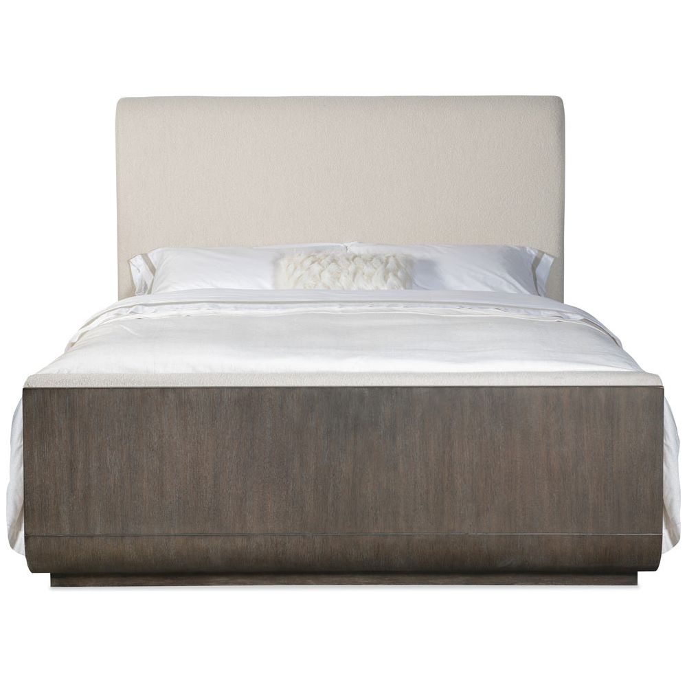 Beds Modern Mood King Upholstered Panel Bed - Dark Wood