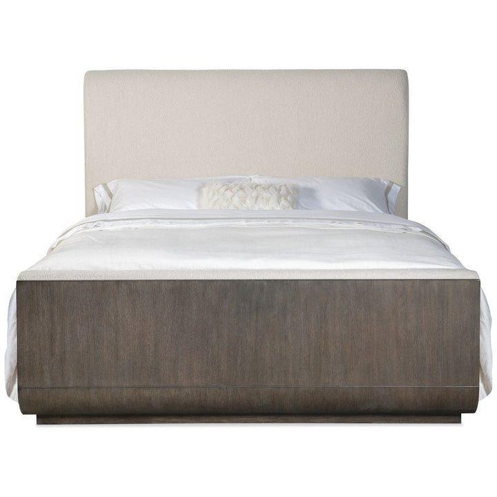 Beds Modern Mood King Upholstered Panel Bed - Dark Wood