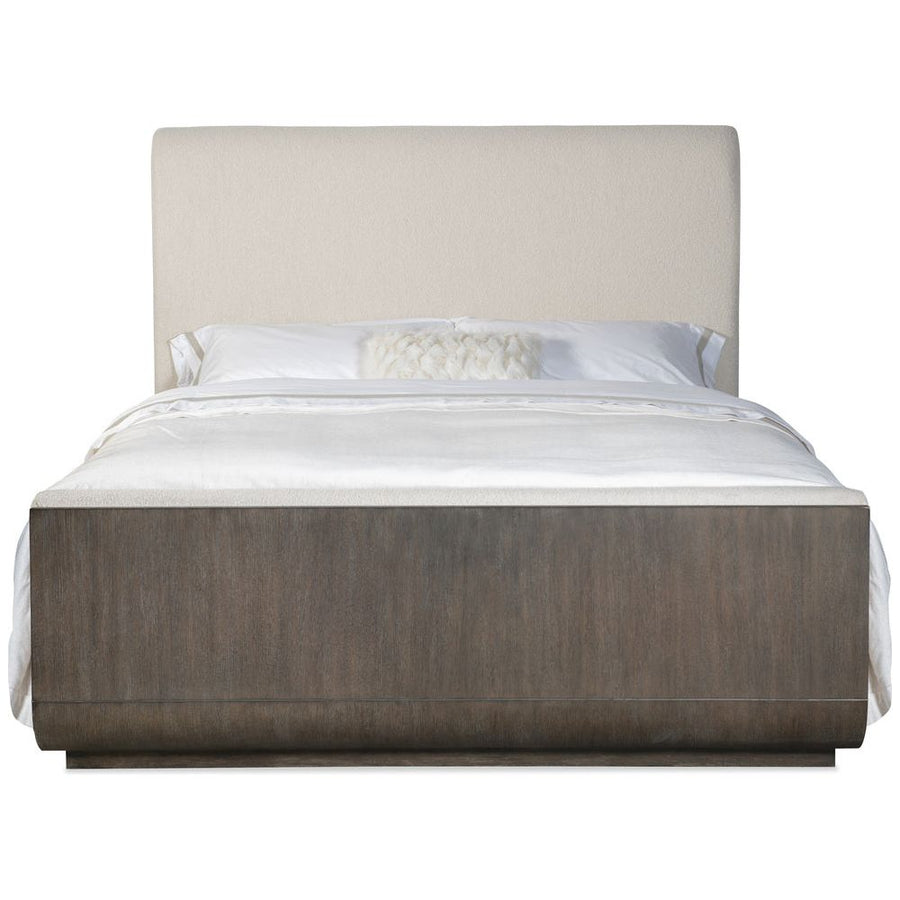 Beds Modern Mood King Upholstered Panel Bed - Dark Wood