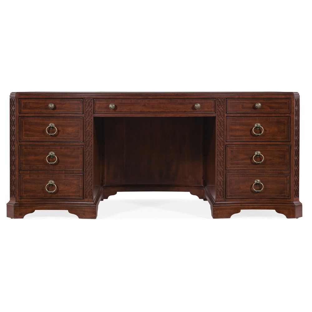 Desks Hampton Executive Desk - Brown - Leather Wood