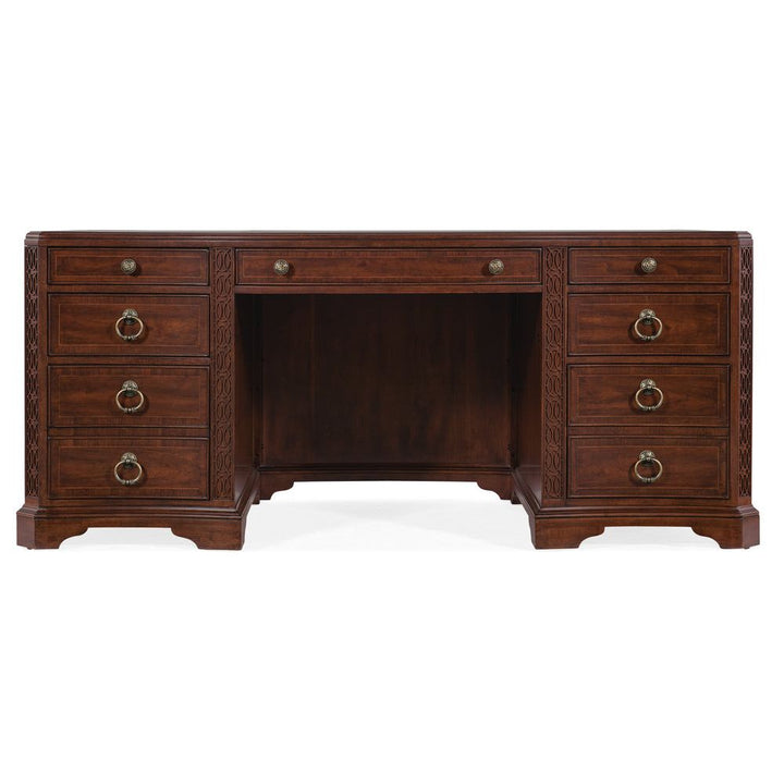 Desks Hampton Executive Desk - Brown - Leather Wood