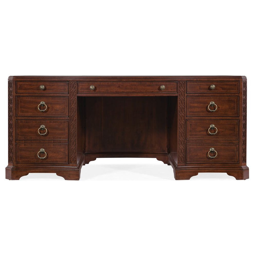 Desks Hampton Executive Desk - Brown - Leather Wood