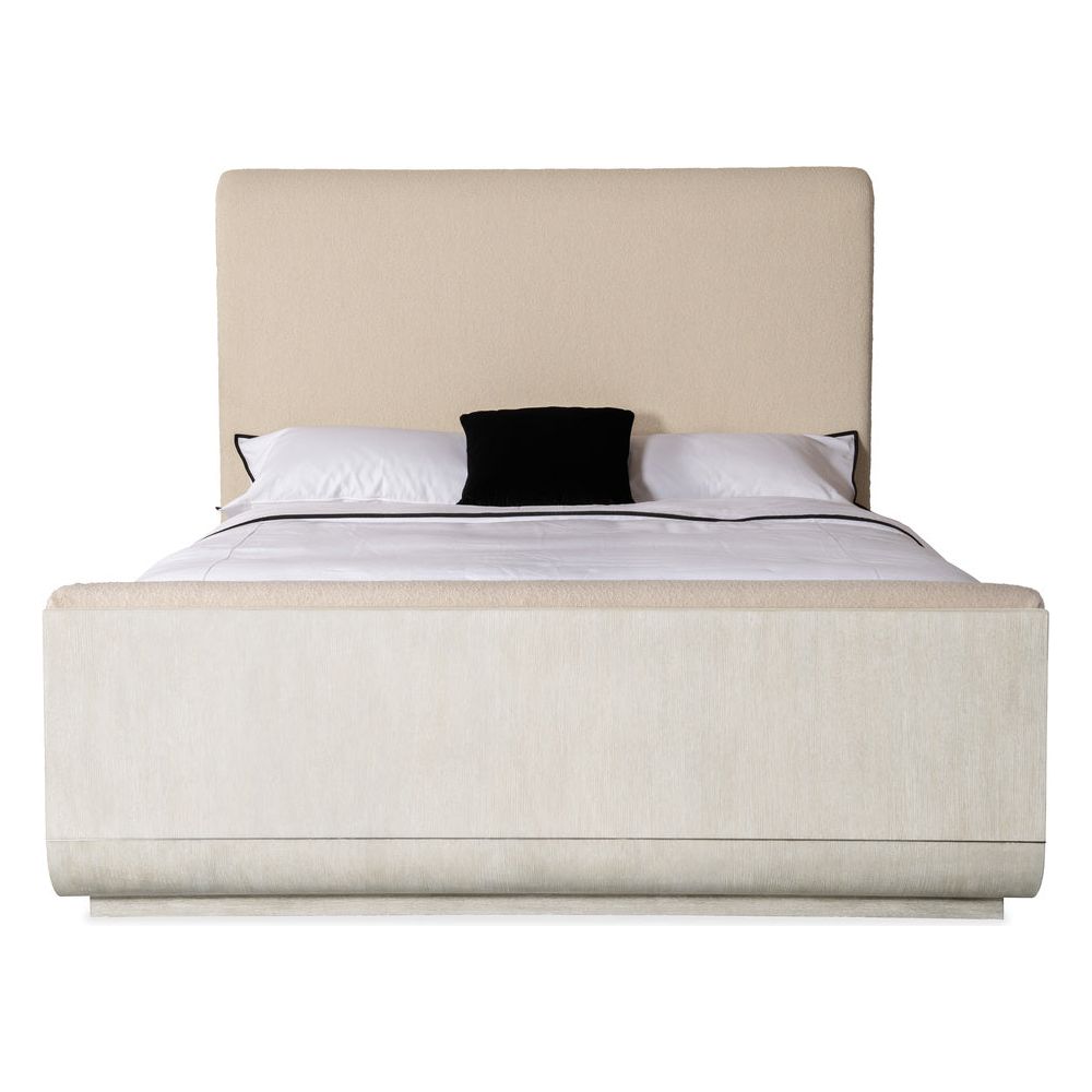 Beds Modern Mood Cal King Upholstered Panel Bed - Light Wood