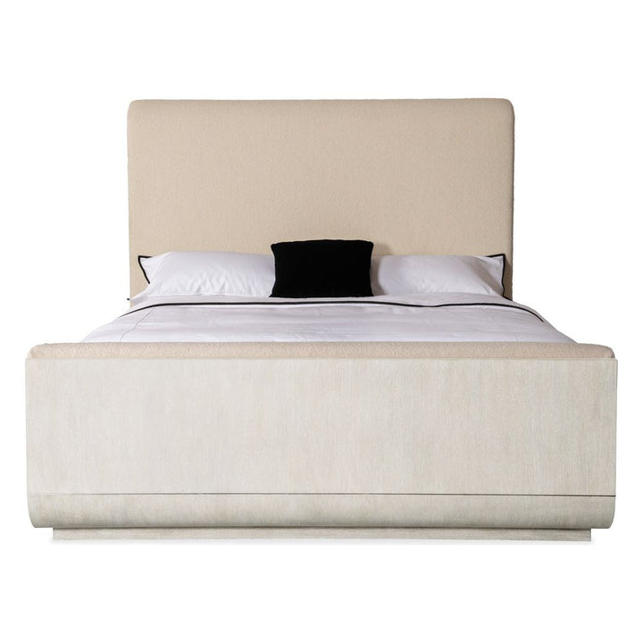 Beds Modern Mood Cal King Upholstered Panel Bed - Light Wood