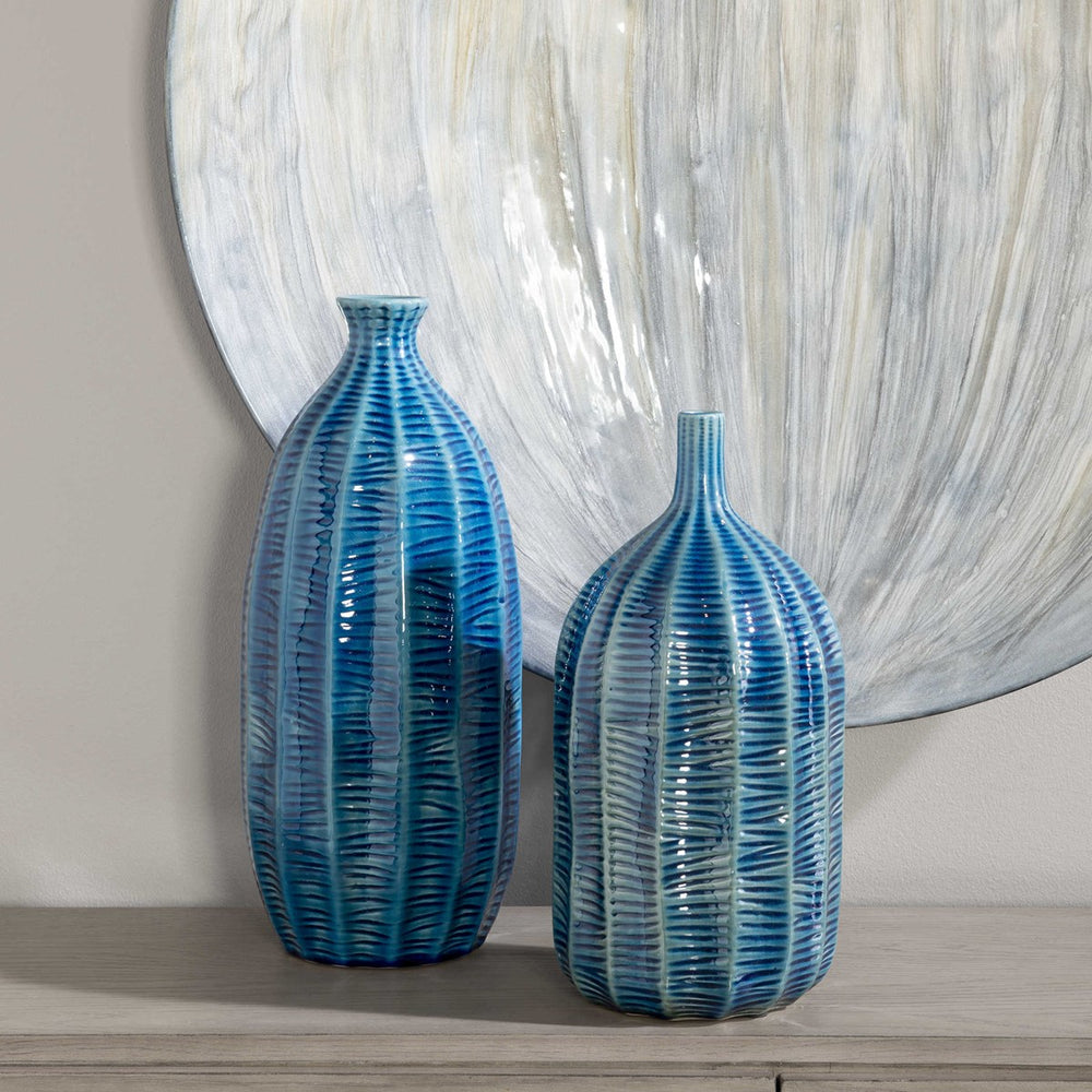 Uttermost Bixby Blue Vases, S/2-Uttermost-UTTM-17719-Vases-2-France and Son