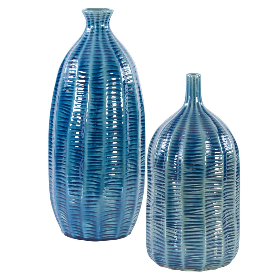 Uttermost Bixby Blue Vases, S/2-Uttermost-UTTM-17719-Vases-1-France and Son