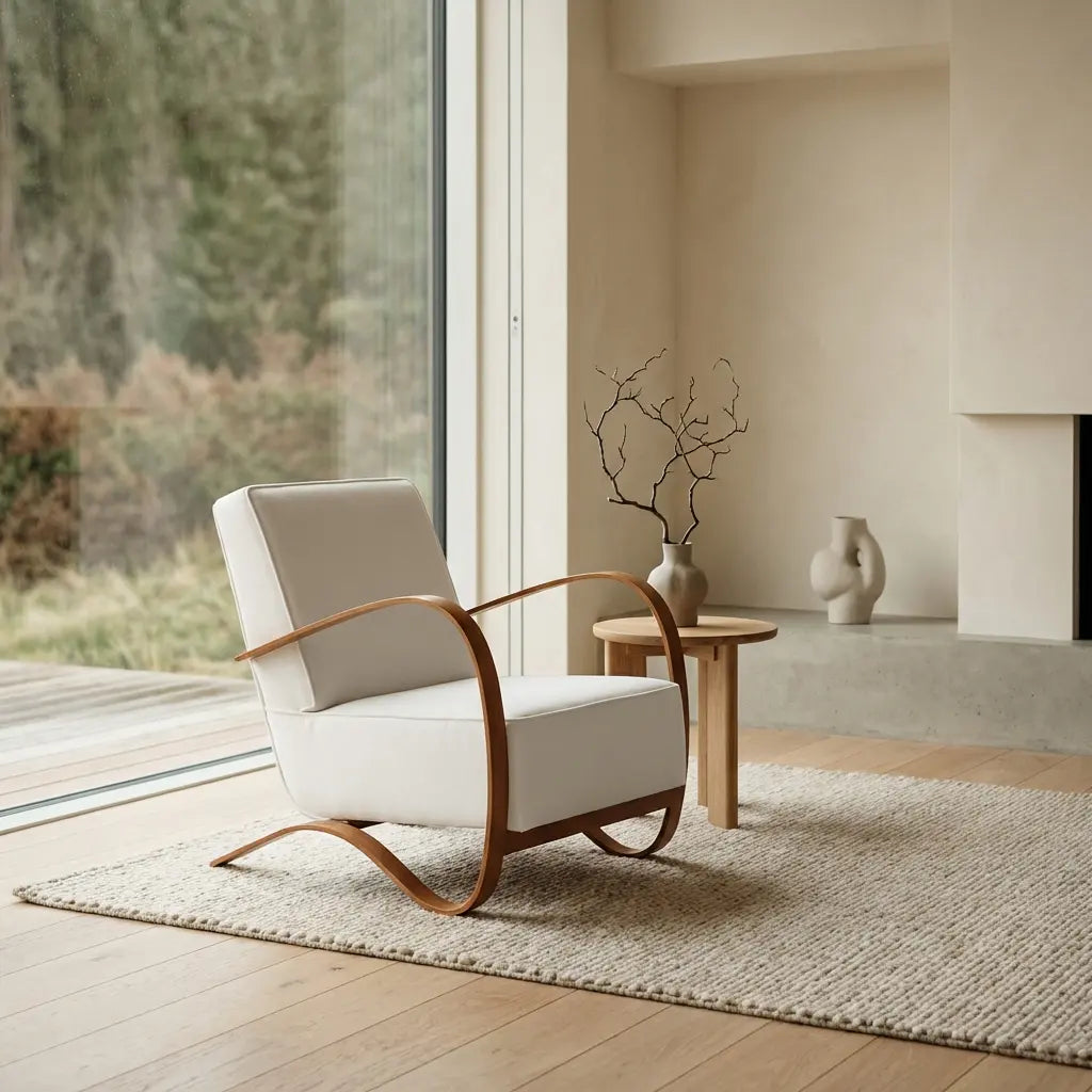 Halabala Lounge Chair - Off White Velvet