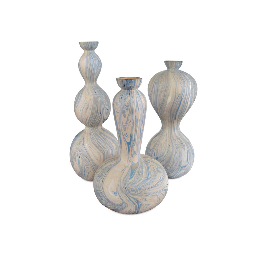 Calm Sea Marbleized Vase Set of 3