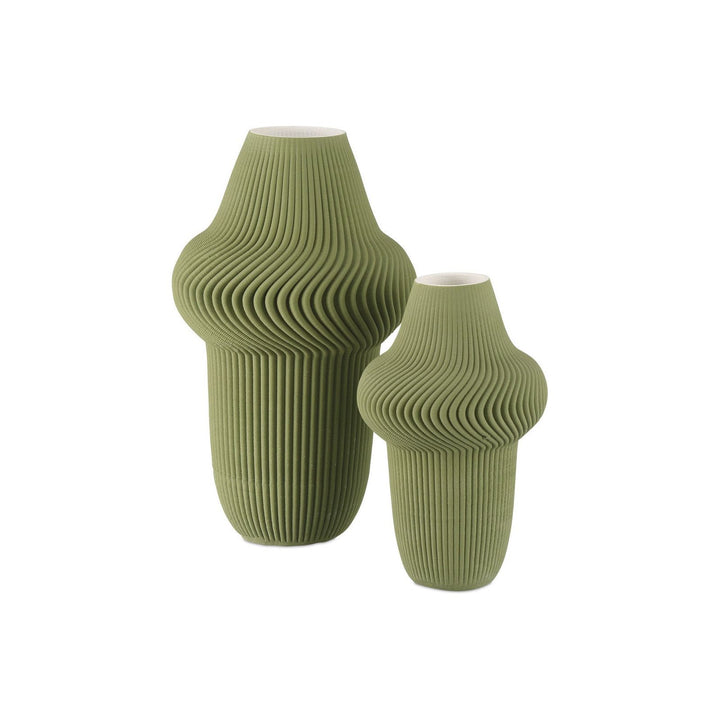 Green Plisse Large Vase