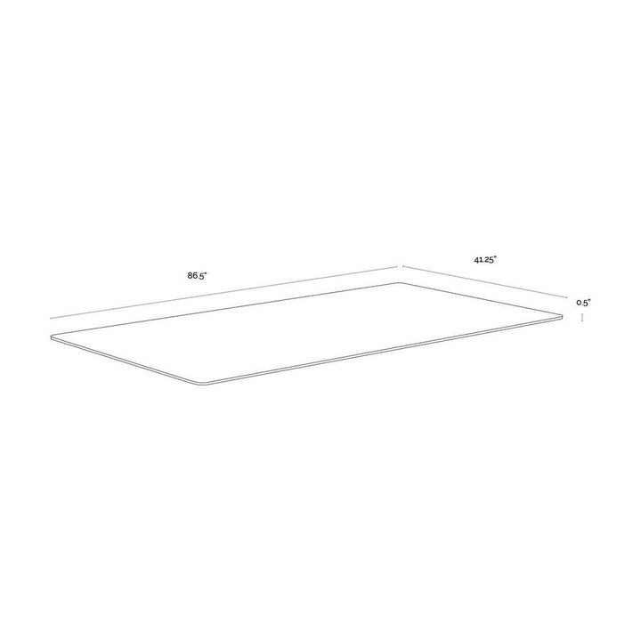 Glass Dining Table Top - Rectangular - Clear - 86.5"