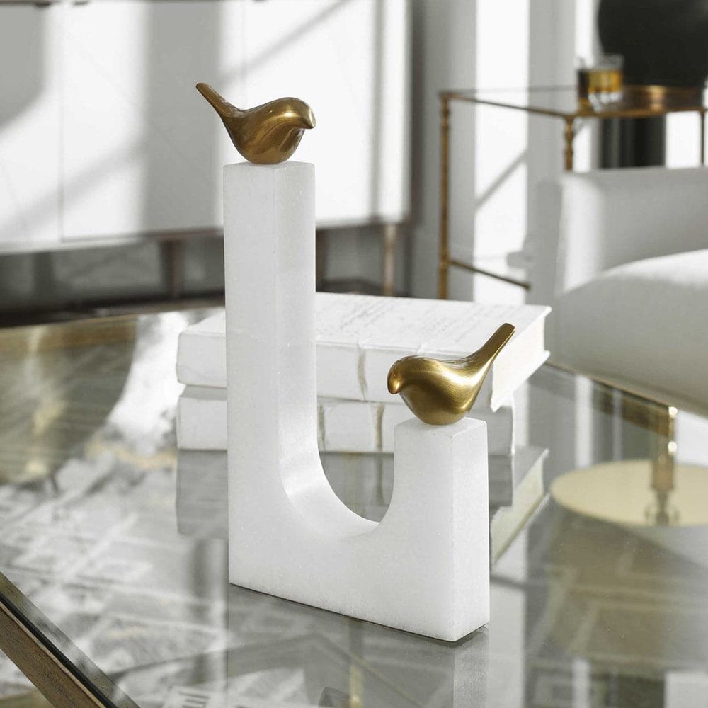 Songbirds Brass Sculpture-Uttermost-UTTM-18603-Decorative Objects-1-France and Son