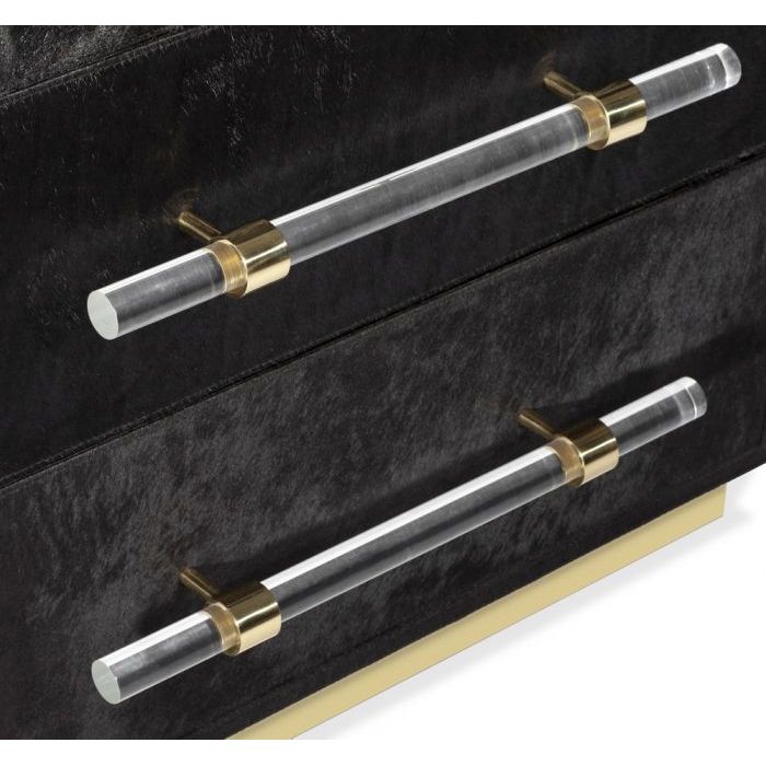 Dressers & Chests Cassian 3 Drawer Chest - Black/ Brass