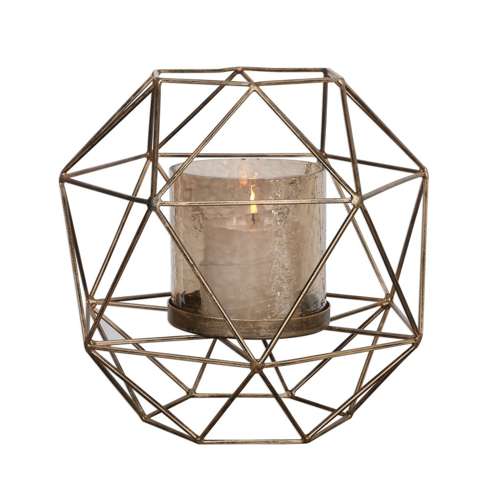 Myah Geometric Candleholder - Gold-Uttermost-UTTM-18952-Decorative Objects-2-France and Son