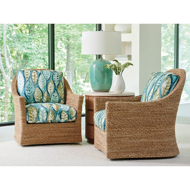 Banning Raffia Round Lamp Table - Sonoran