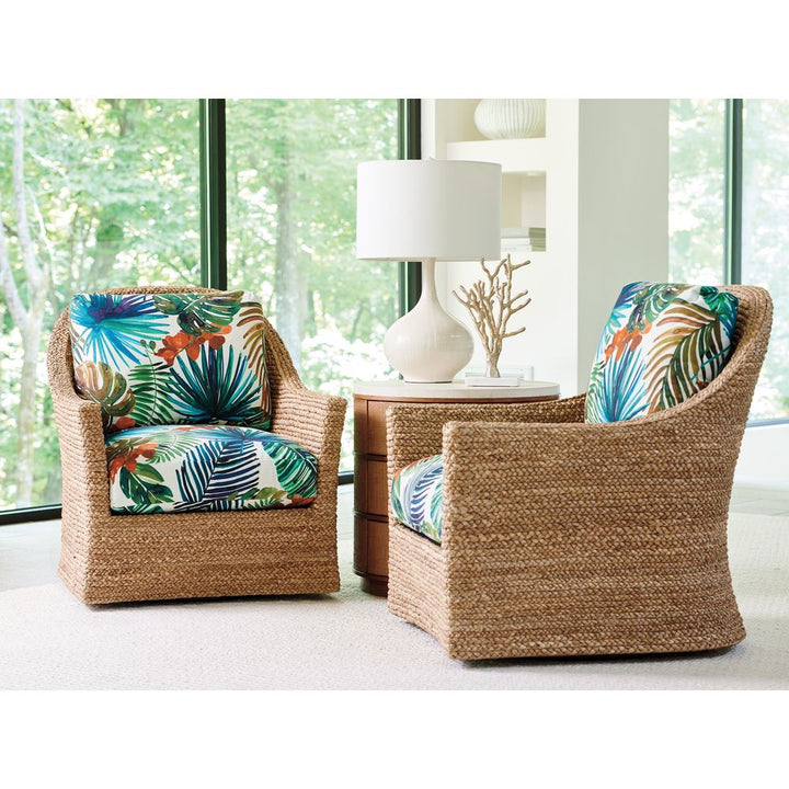 Banning Raffia Round Lamp Table - Sonoran
