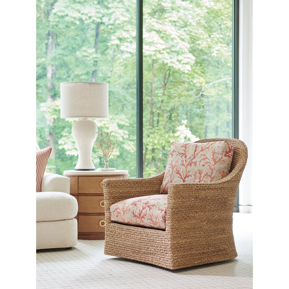 Banning Raffia Round Lamp Table - Sonoran