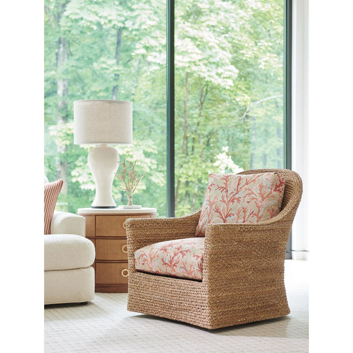 Banning Raffia Round Lamp Table - Sonoran