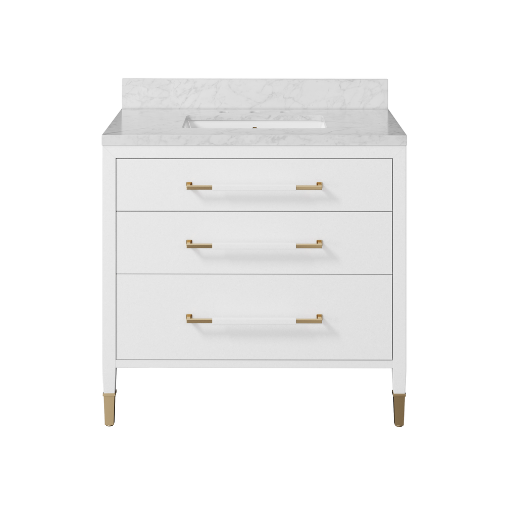 Vanities Verona 36" White Vanity with Rectangular Undermount Sink