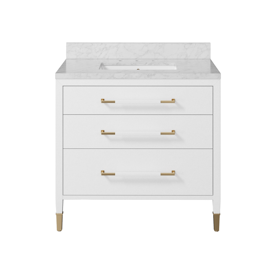Vanities Verona 36" White Vanity with Rectangular Undermount Sink