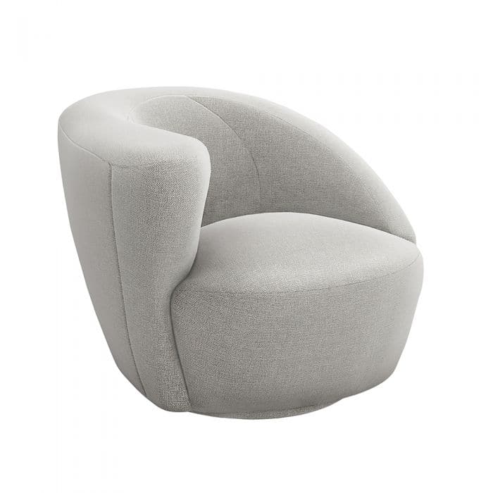 Carlisle Swivel Chair-Interlude-INTER-198058-6-Lounge ChairsPure Grey-Left-39-France and Son