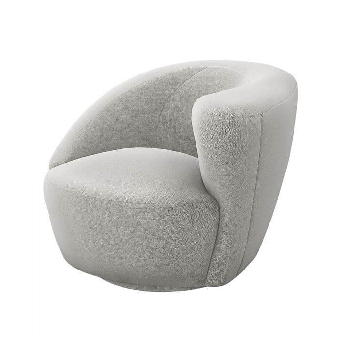 Carlisle Swivel Chair-Interlude-INTER-198059-6-Lounge ChairsPure Grey-Right-40-France and Son