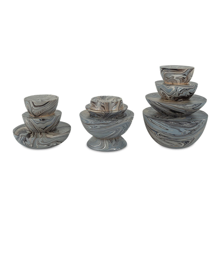 Boxes Marbleized Stacking Box Set of 3