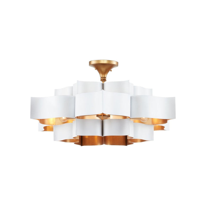 Grand Lotus Large White Chandelier