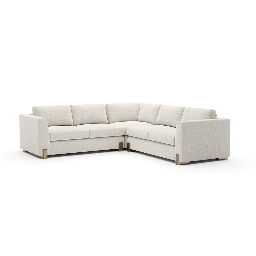 Alternate view of Counter Balance L Sectional 99 in ivory and off-white.