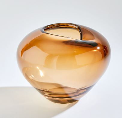 Undulating Vase-Global Views-GVSA-6.60628-VasesDark Amber-Large-8-France and Son