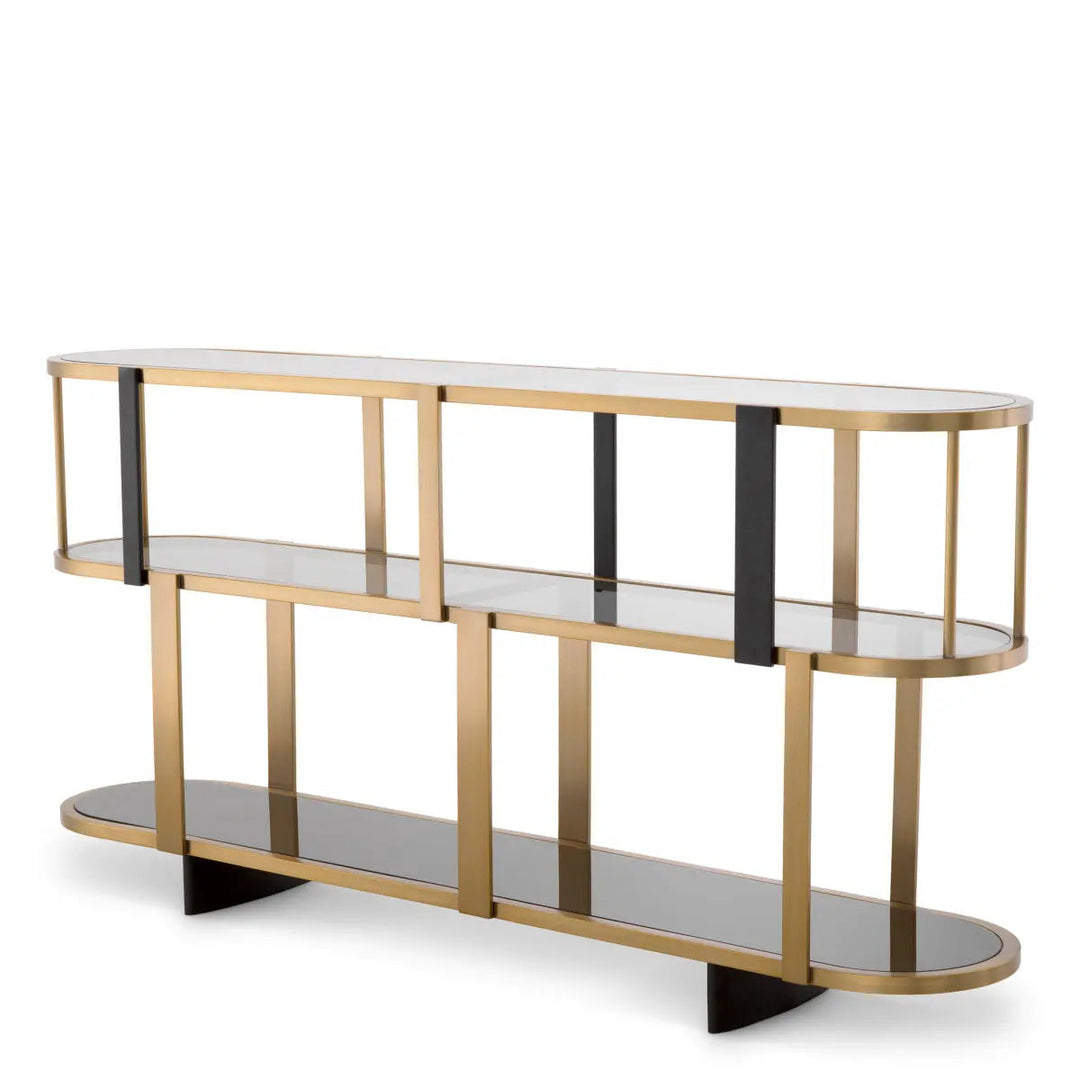 Cabinet Clio Round Low Brushed Brass Finish - image 1