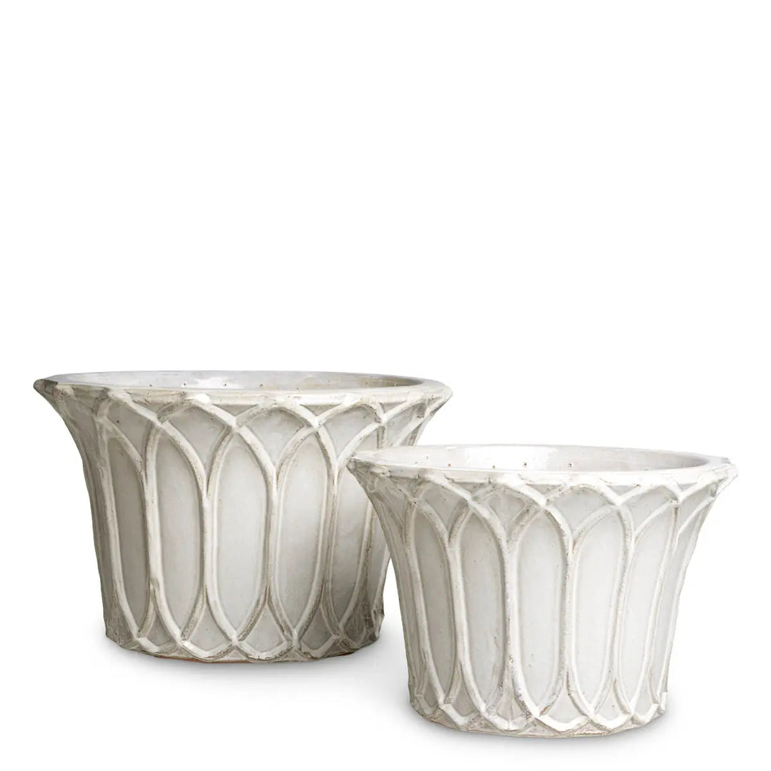 Outdoor Planter Iverson Light Grey Finish Set Of 2 - image 1