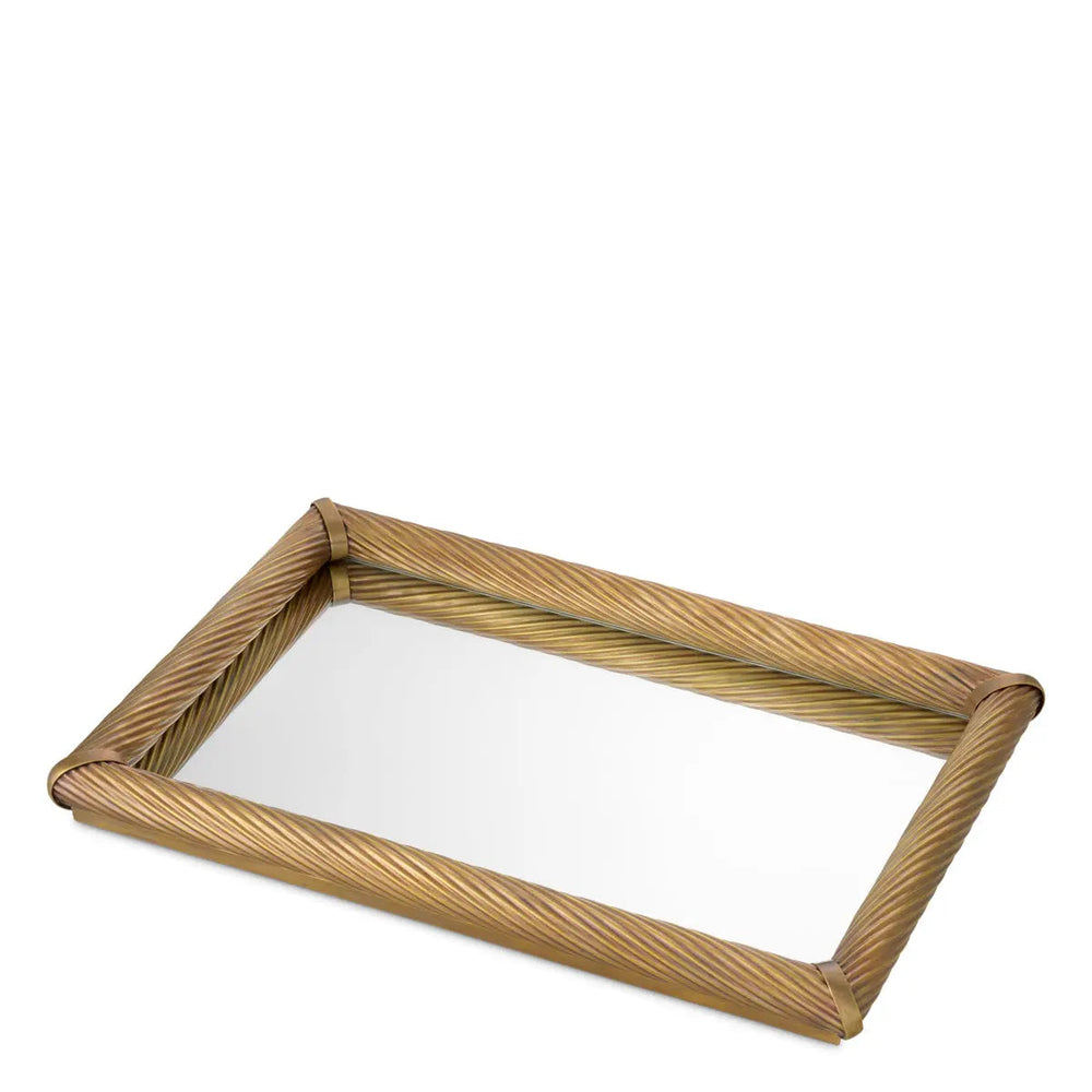 Tray Salvi Rectangular S Vintage Brass Finish - image 2