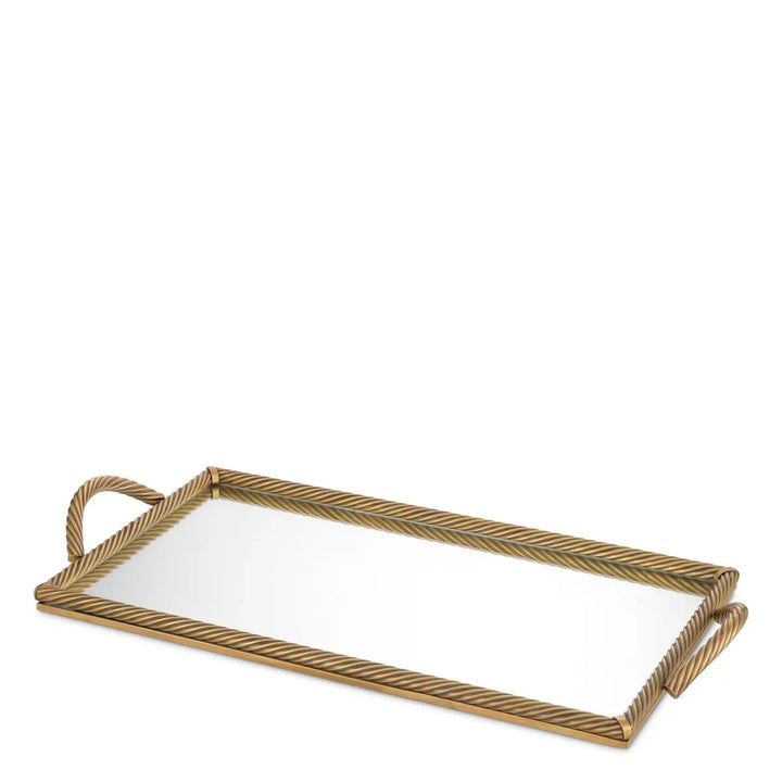 Tray Salvi Rectanguar L Vintage Brass Finish - image 2