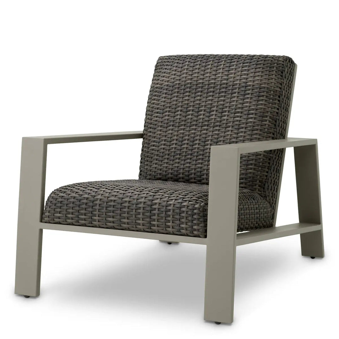 Outdoor Chair Belle Vue Grey Finish Grey Faux Rattan - image 1