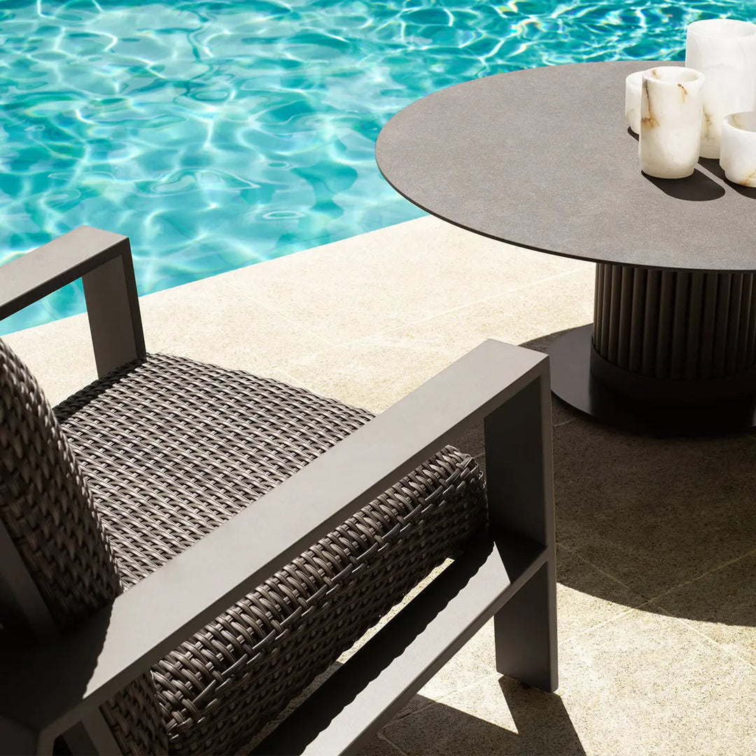 Outdoor Chair Belle Vue Grey Finish Grey Faux Rattan - image 2