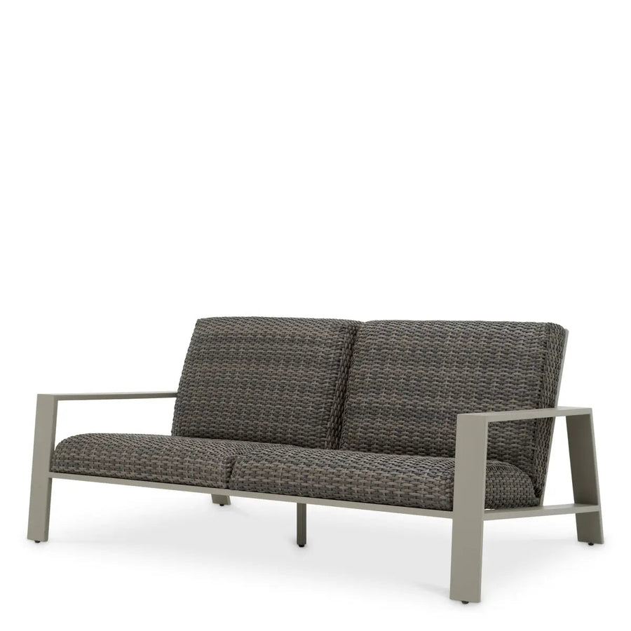 Outdoor Sofa Belle Vue Grey Finish Grey Faux Rattan - image 1