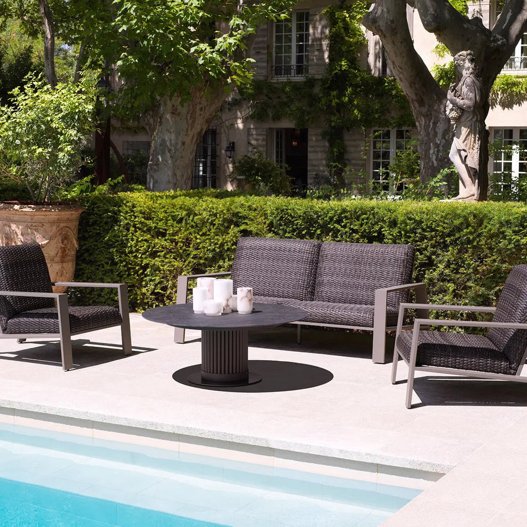 Outdoor Sofa Belle Vue Grey Finish Grey Faux Rattan - image 2