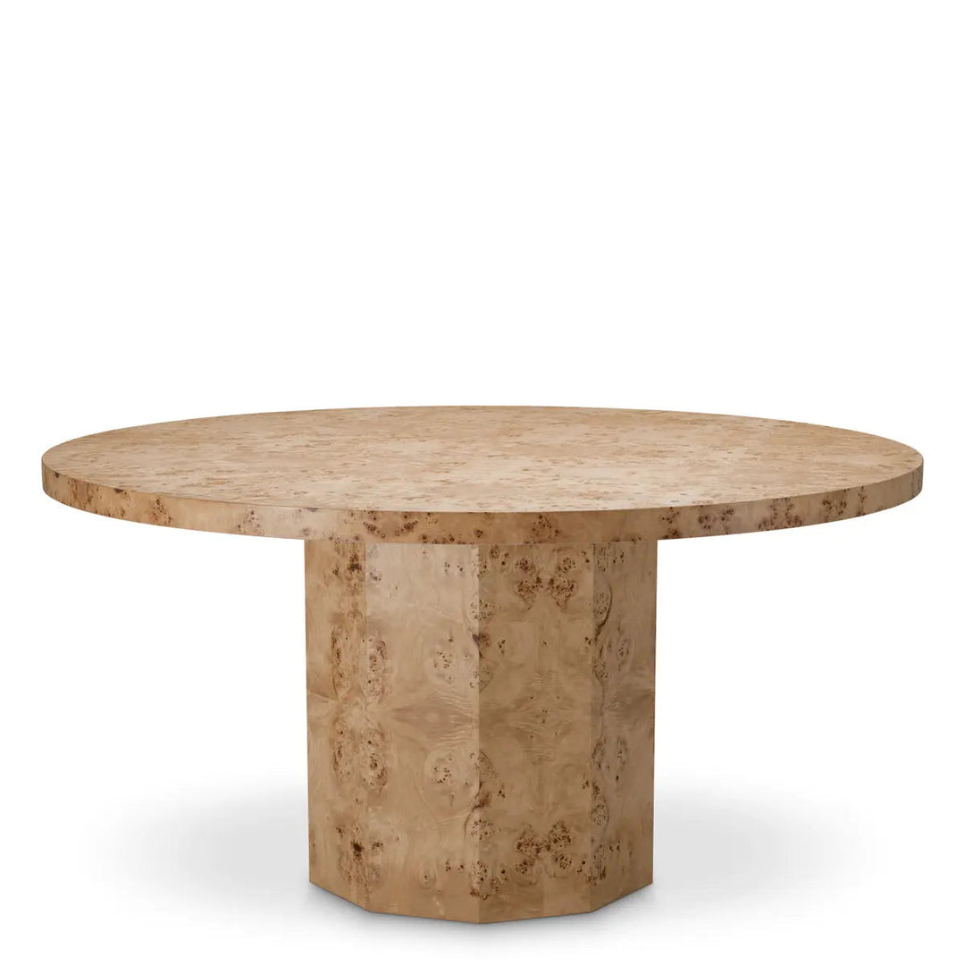Dining Table Kingsgrove Light Brown Mappa Burl Wood Veneer - image 1