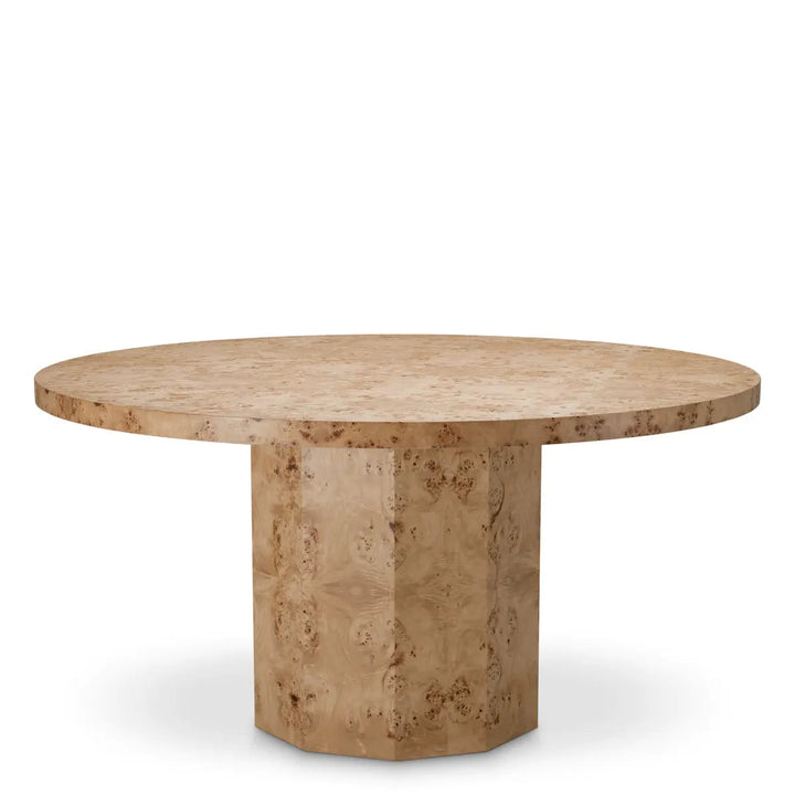 Dining Table Kingsgrove Light Brown Mappa Burl Wood Veneer - image 1